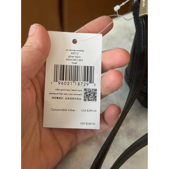 Kate Spade Tinsel Small Dome Crossbody In Black New With Tags - Picture 4 of 7